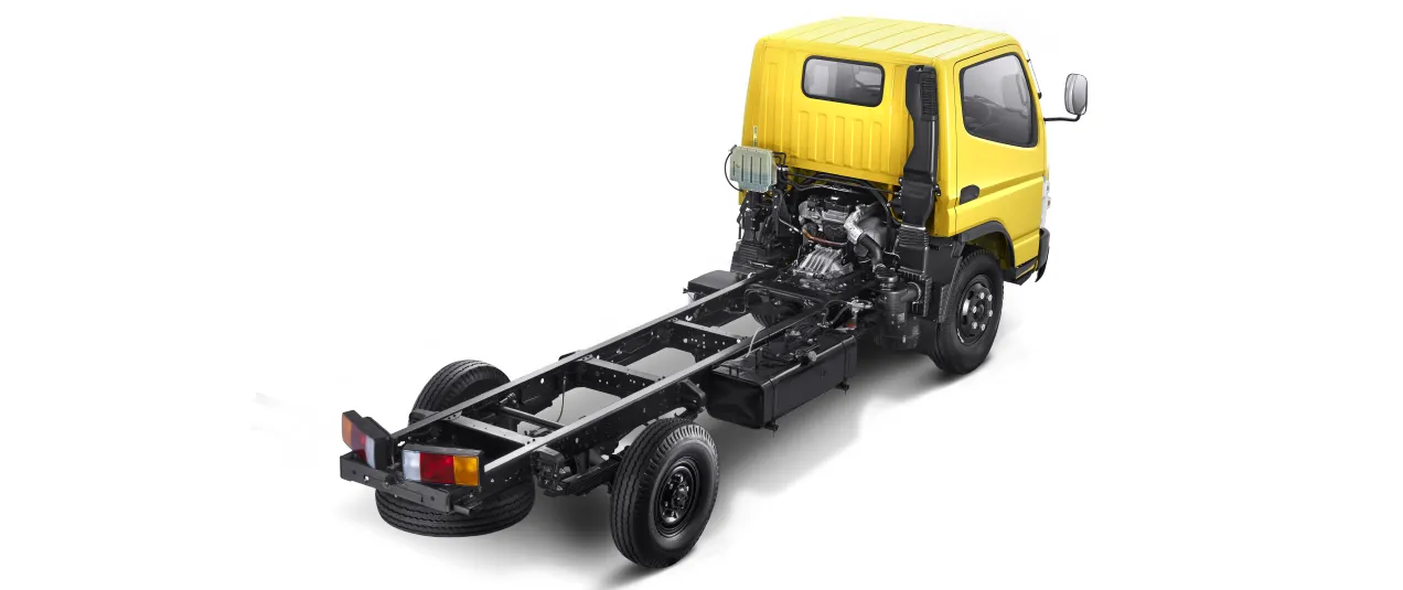 Mitsubishi Fuso Canter FE 71 chassis sebagai referensi perbedaan harga chassis dan kendaraan siap operasi