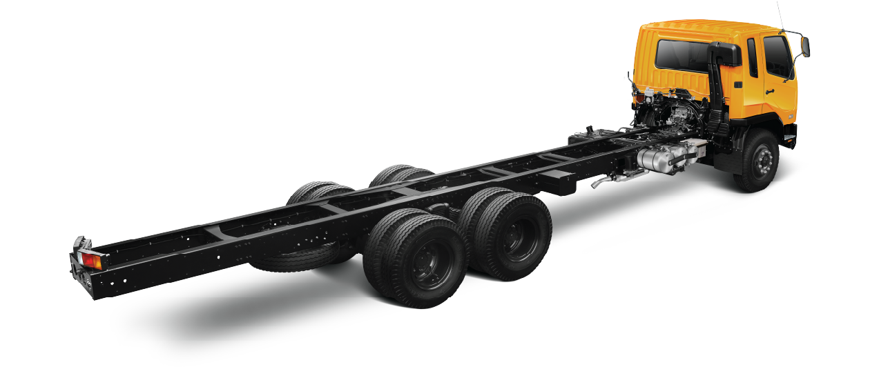 Chassis resmi Mitsubishi Fuso Fighter X FN61FL HD R sebagai referensi teknis GVW, payload, dan distribusi axle