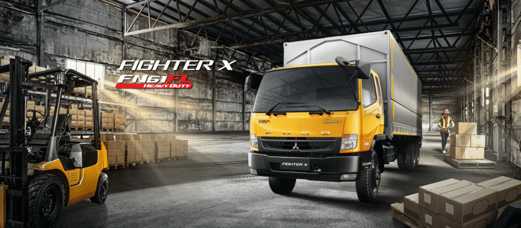 Mitsubishi Fuso Fighter X FN61FL HD R dalam visual logistik desktop resmi KTB